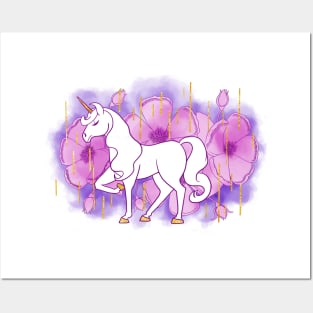 Floral Unicorn Posters and Art